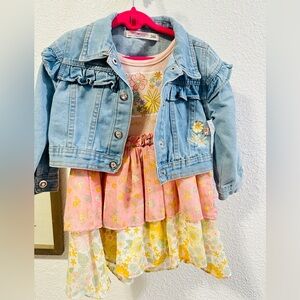 Denim Jacket with Floral Embroidery